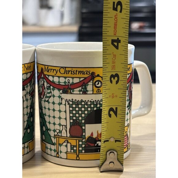 Vintage Retro Kitsch Christmas Joy Noel Teddy Mug English Holiday   Cute set 2 - Picture 7 of 9